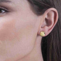 Pendientes de gotas orgánicas de plata con baño de oro 18k