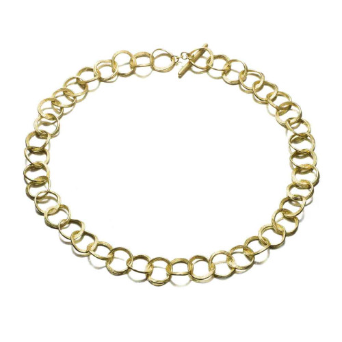 Midi link necklace in sterling silver with 18k gold vermeil