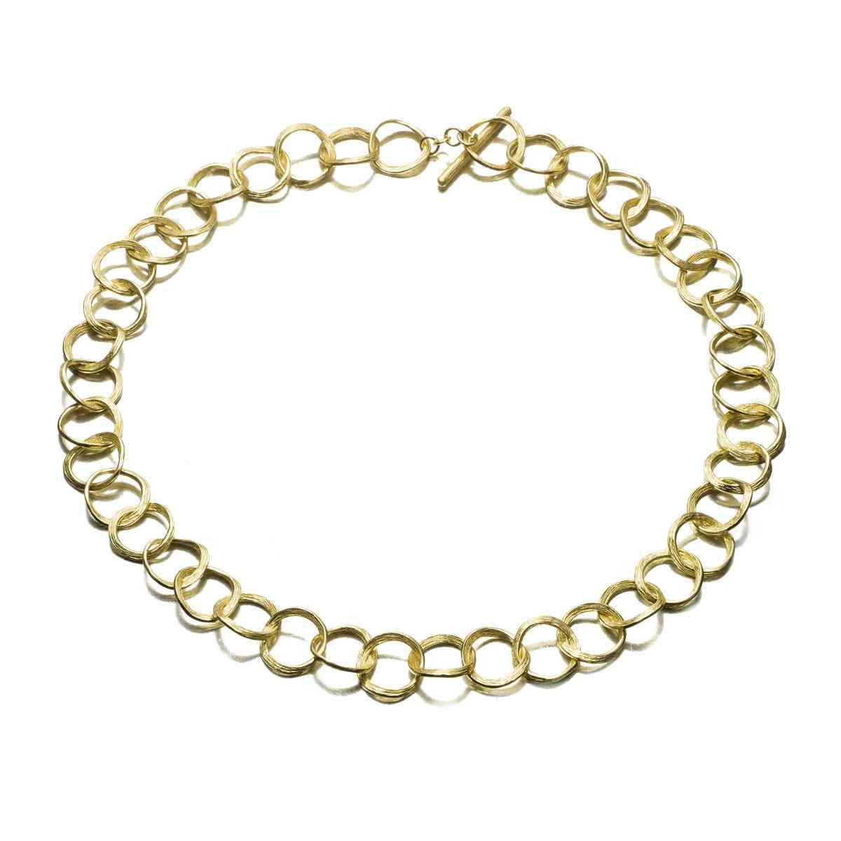 Collar midi de eslabones de plata con baño de oro 18k