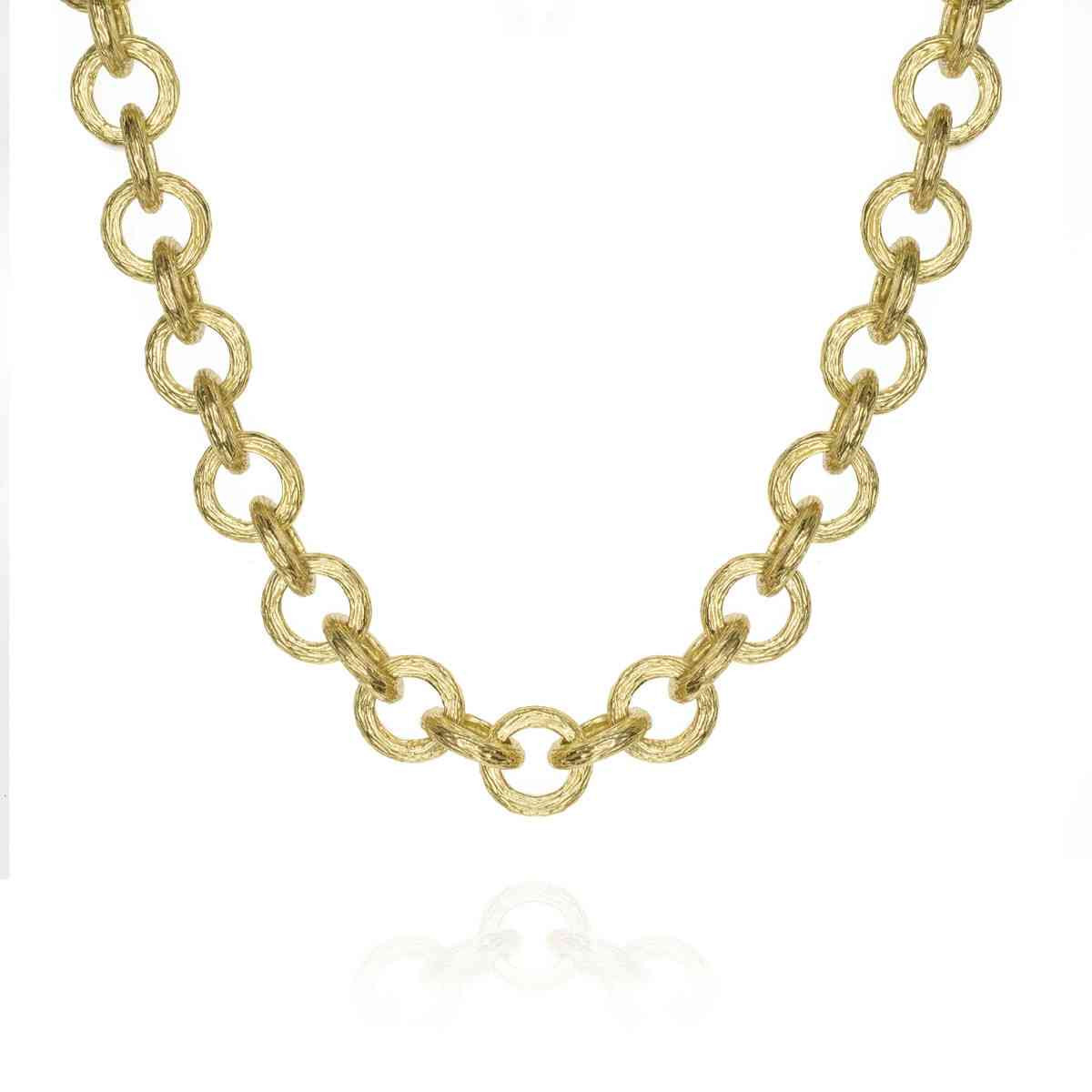 Collar de eslabones de plata con baño de oro 18k