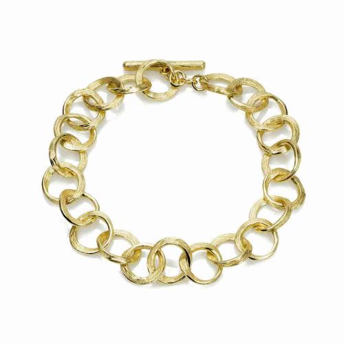 Pulsera   FLORENCE de Plata.  Baño de Oro 18k