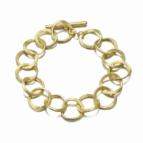 Midi link bracelet in sterling silver with 18k gold vermeil