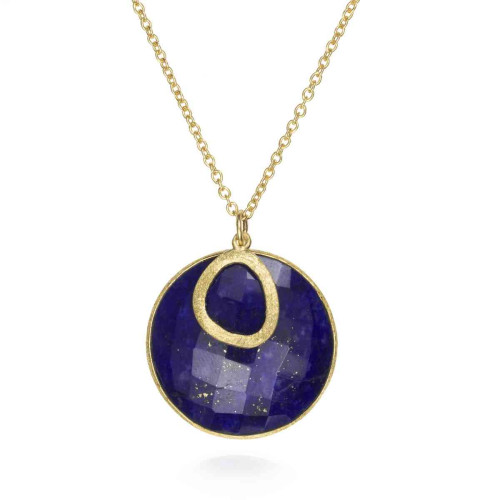 Lapis lazuli necklace in 18k gold vermeil sterling silver