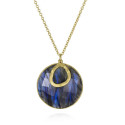 Circular labradorite necklace in 18k gold vermeil sterling silver