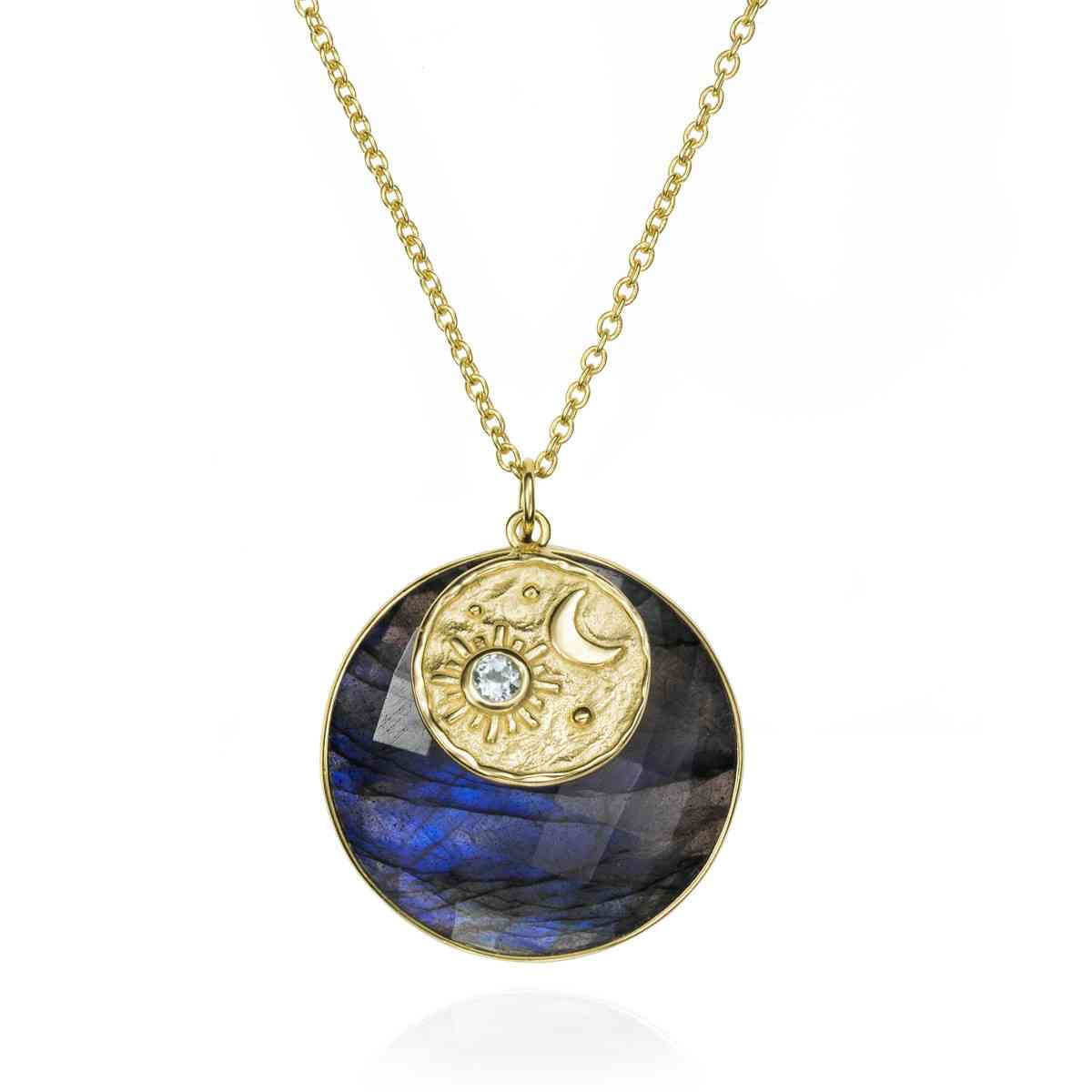 Labradorite necklace in 18k gold vermeil sterling silver