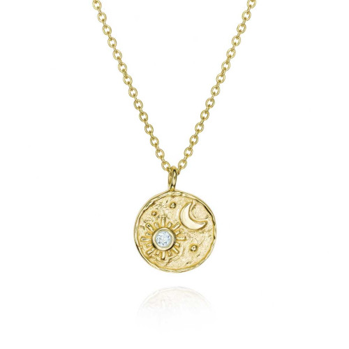 Collar con topacio azul de plata con baño de oro 18k