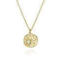 Collar con topacio azul de plata con baño de oro 18k
