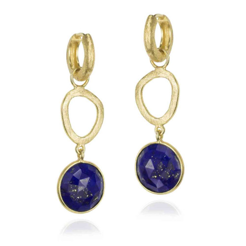 Lapis lazuli earrings in sterling silver with 18K gold vermeil