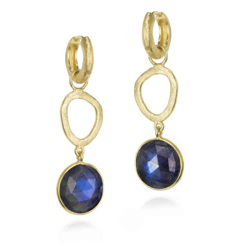 Long labradorite earrings in 18k gold vermeil sterling silver