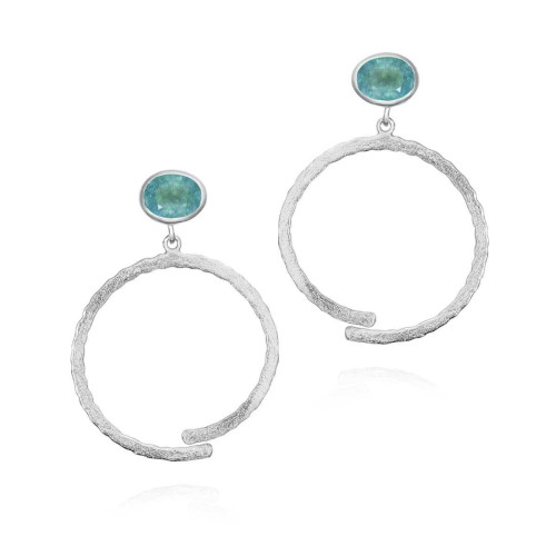Pendientes con apatita de plata de ley 925