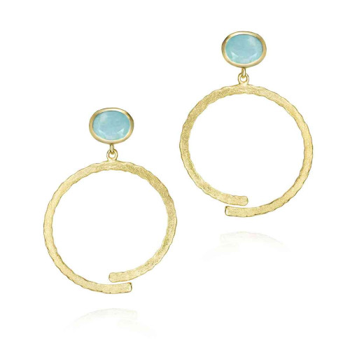 Amazonite sterling silver earrings with 18k gold vermeil