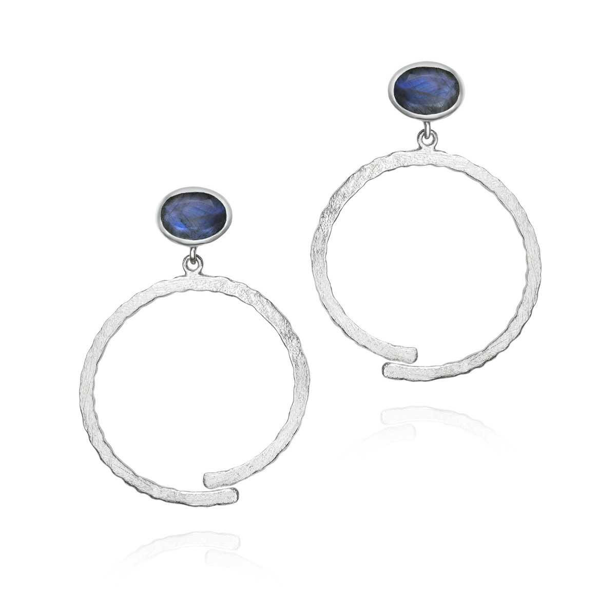 Pendientes con labradorita de plata de ley 925