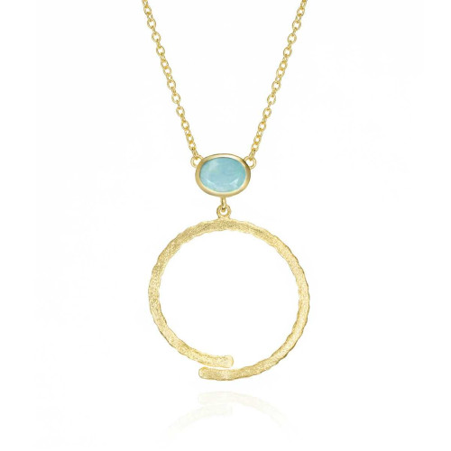 Amazonite sterling silver necklace with 18k gold vermeil