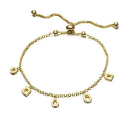 Pulsera  DROP de Plata. Baño de Oro 18k