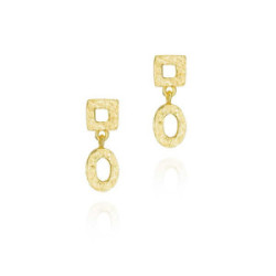 Pendientes  DROP de Plata. Baño de Oro 18k