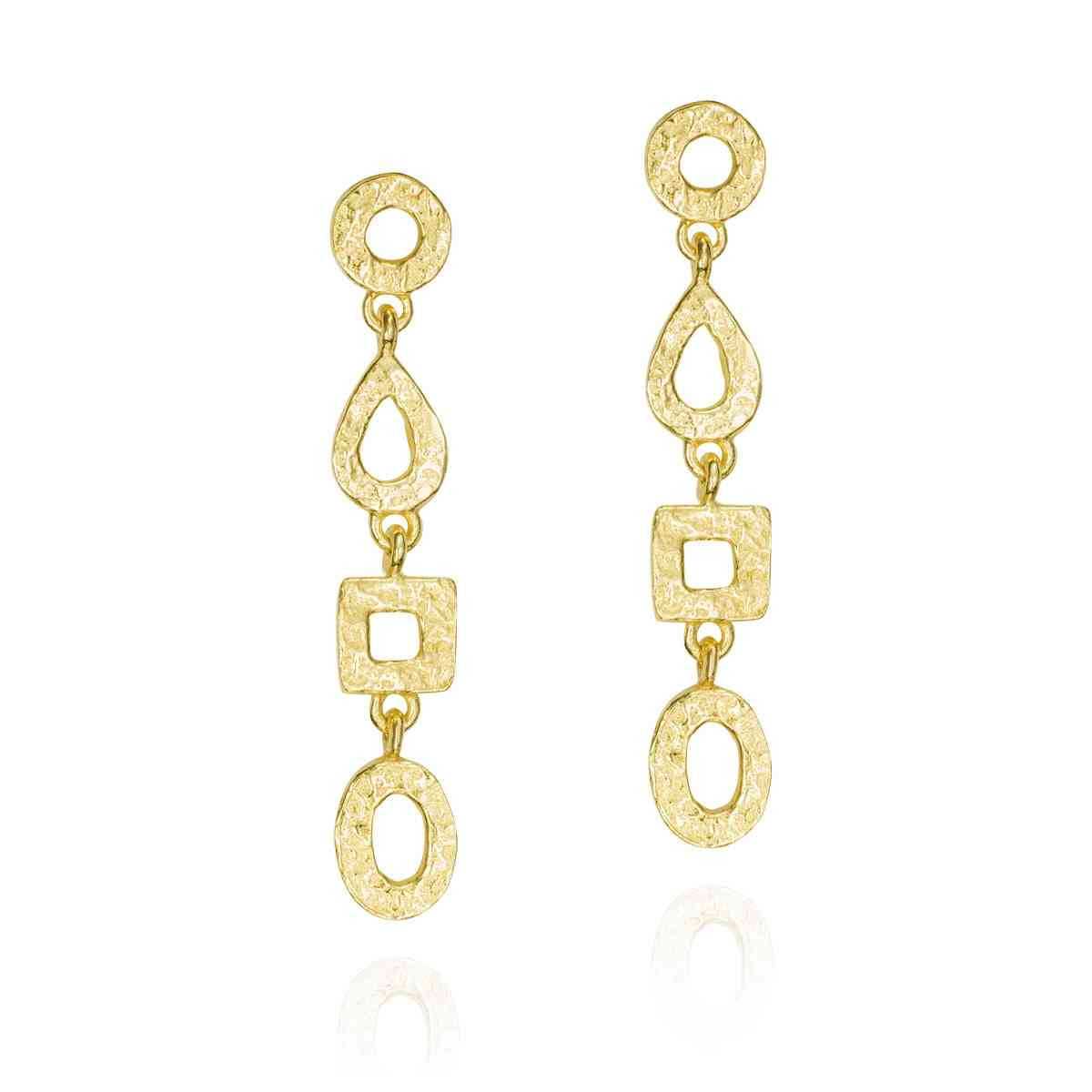 Earrings  DROP in Silver. 18 k Gold vermeil