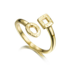 Anillo  DROP de Plata. Baño de Oro 18k