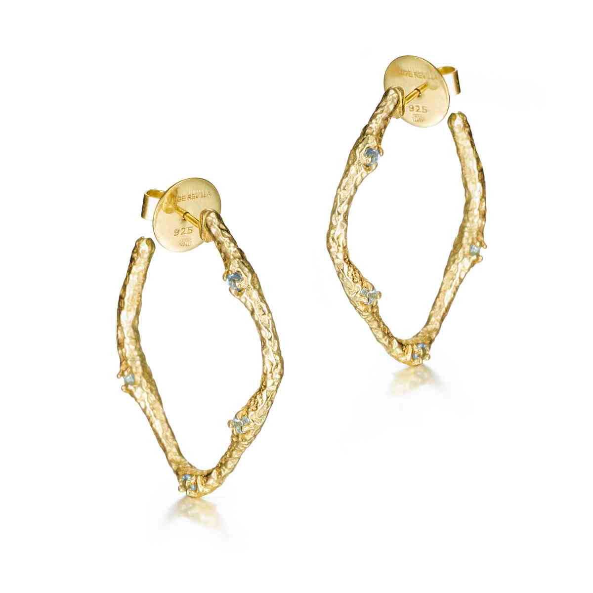 Earrings  LAVA in Silver. 18 k Gold vermeil