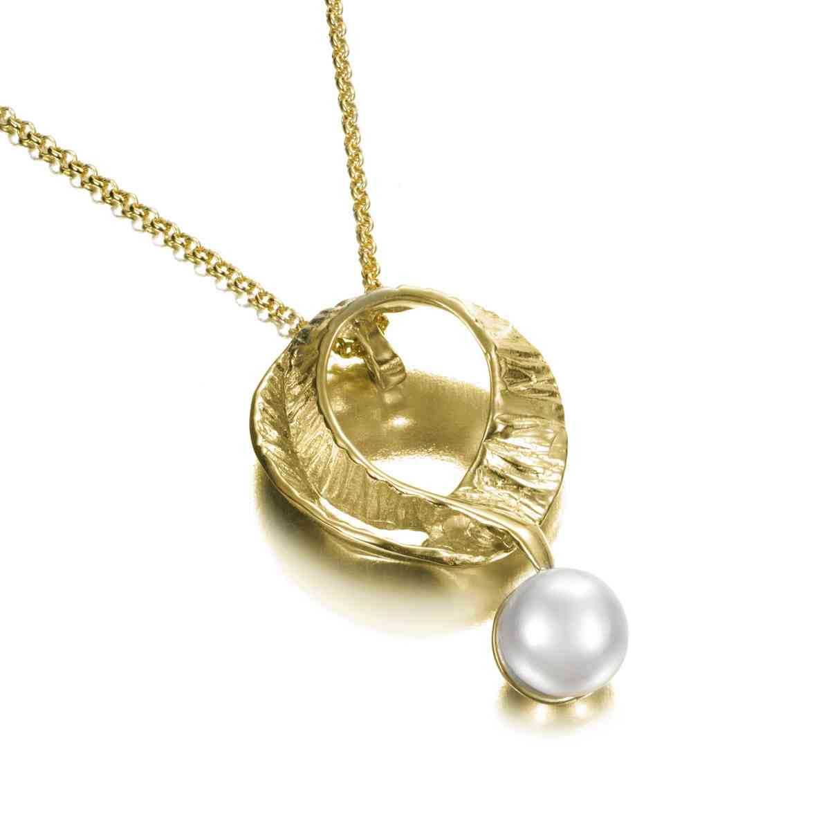 Pendant SEAWEED in Silver. 18 k Gold Vermeil