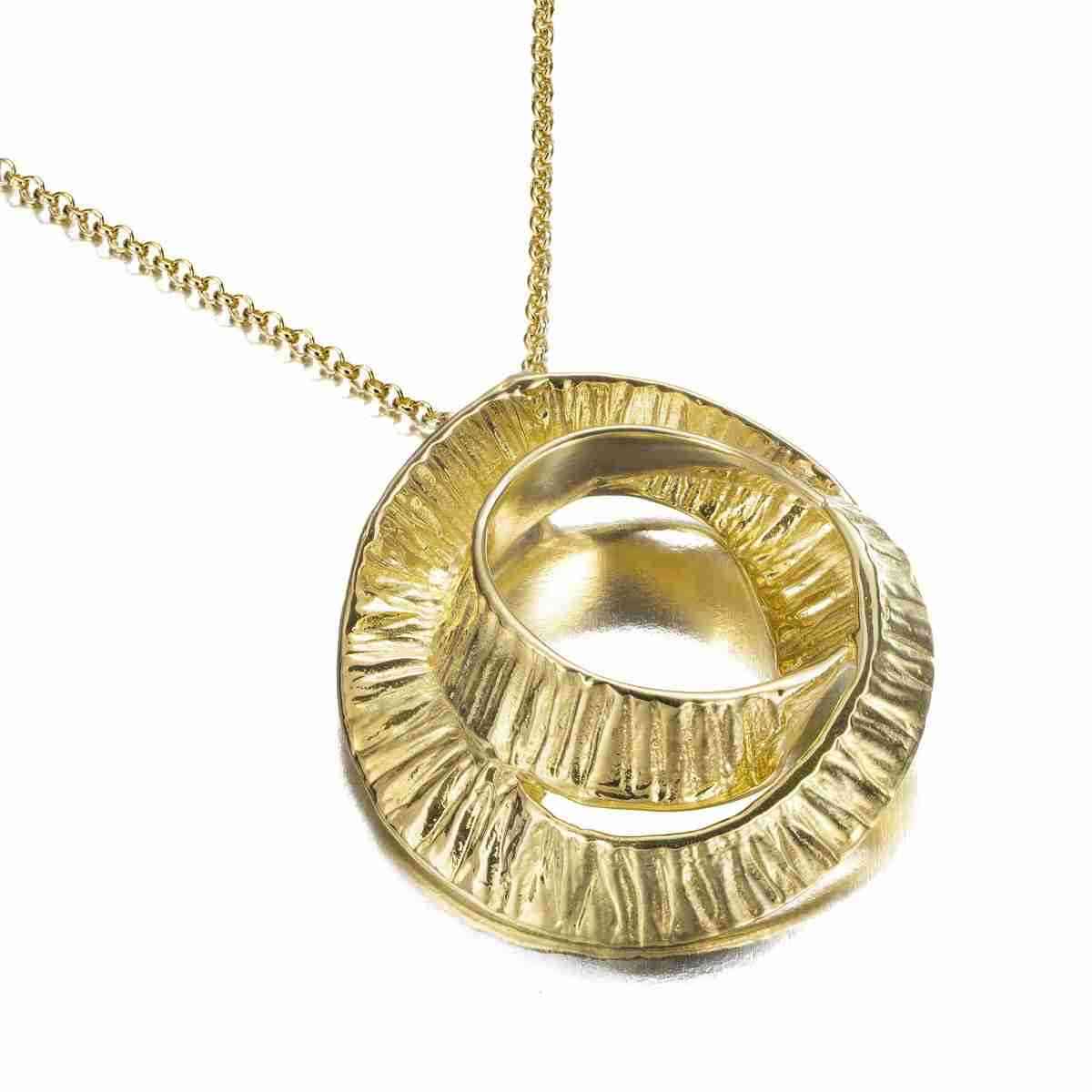 Pendant SEAWEED in Silver. 18 k Gold Vermeil