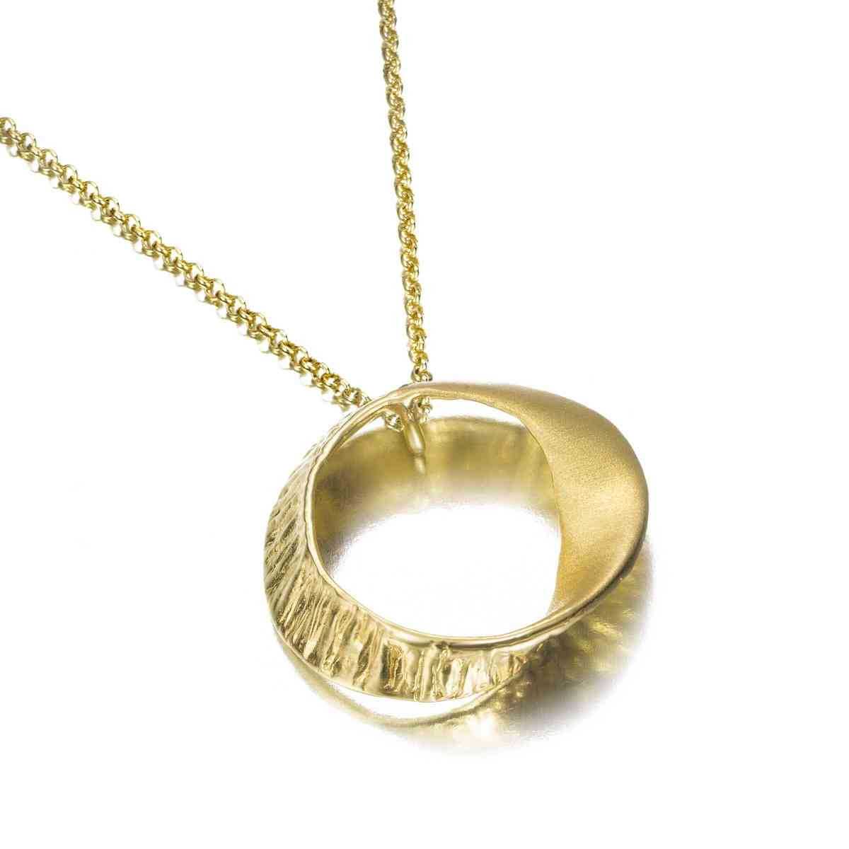 Pendant SEAWEED in Silver. 18 k Gold Vermeil