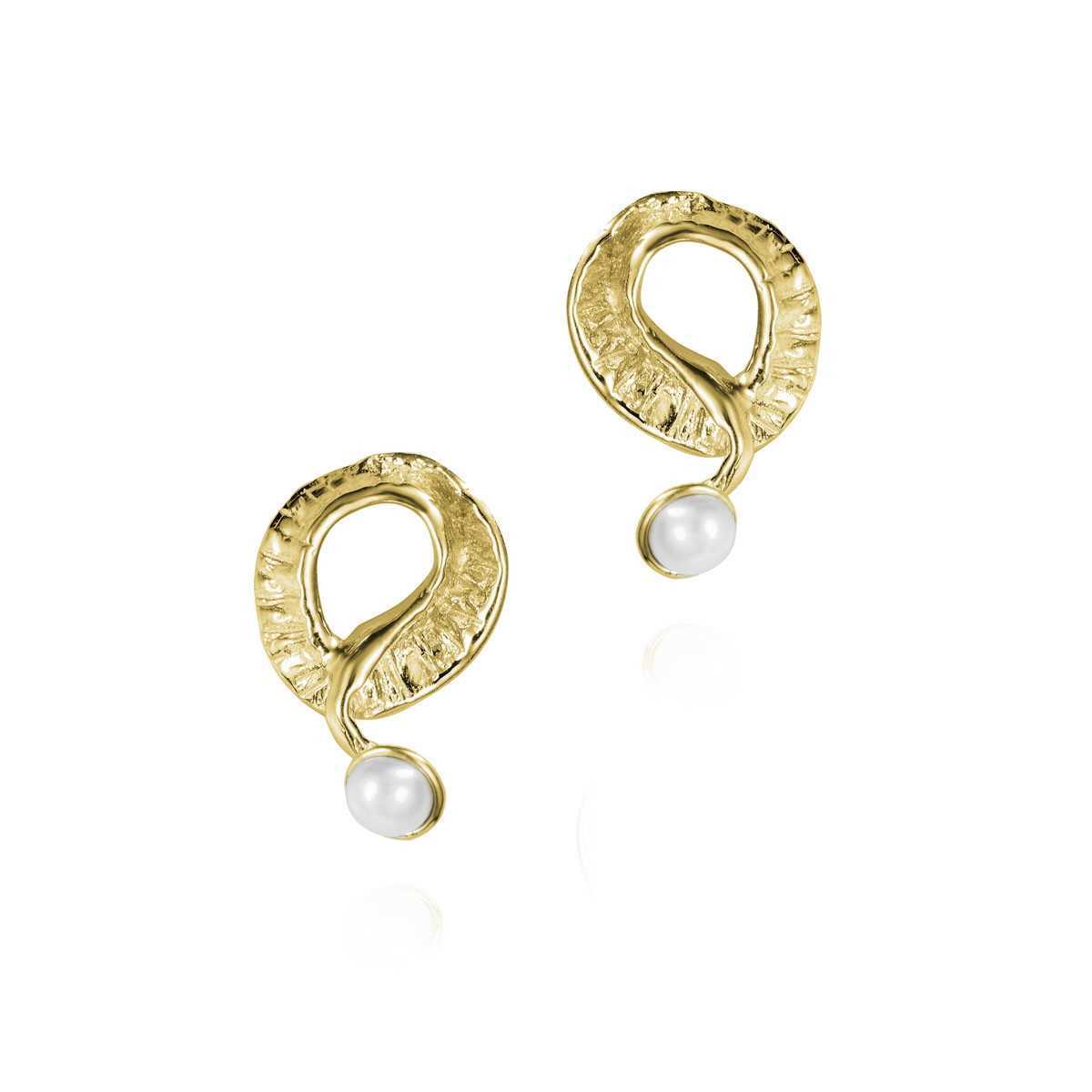 Earrings SEAWEED in Silver. 18 k Gold Vermeil