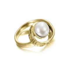 Anillo SEAWEED de Plata. Baño de Oro 18k