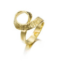 Anillo SEAWEED de Plata. Baño de Oro 18k