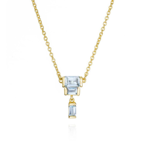 Collar DECO de Plata. Baño de Oro 18k