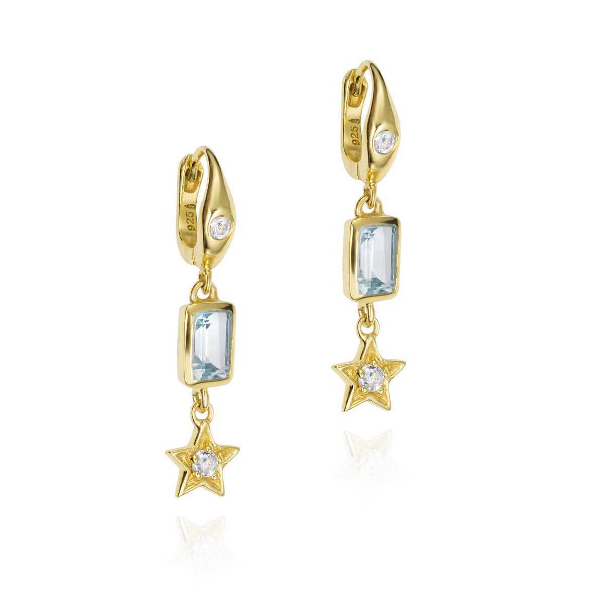 Earrings DECO in Silver. 18 k Gold vermeil