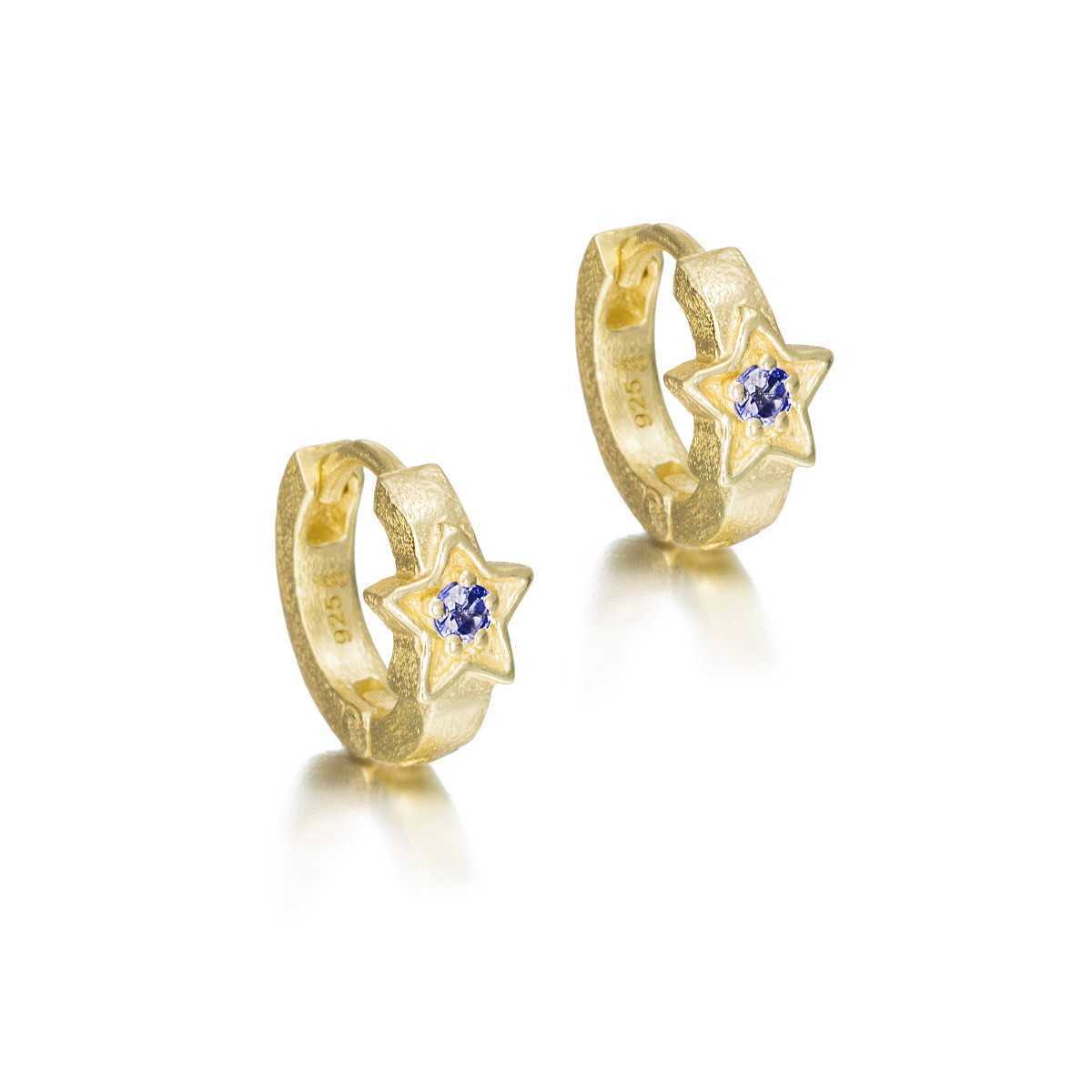 Earrings DECO in Silver. 18 k Gold vermeil