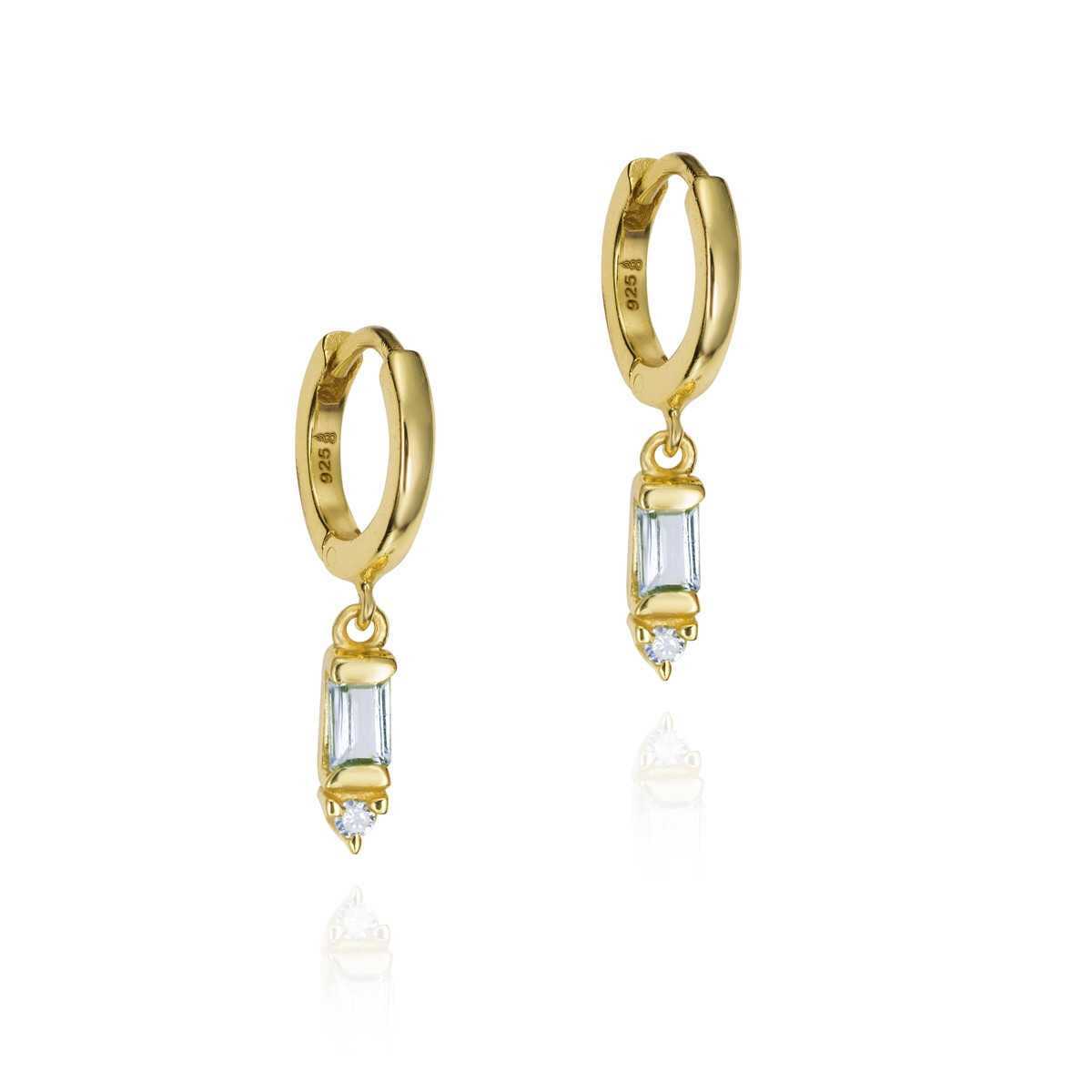 Earrings DECO in Silver. 18 k Gold vermeil