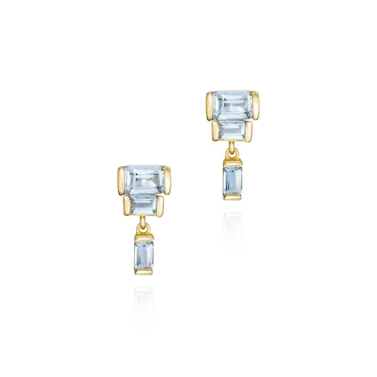 Earrings DECO in Silver. 18 k Gold vermeil