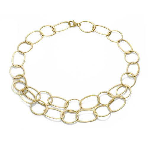 Short organic link necklace in 18k gold vermeil