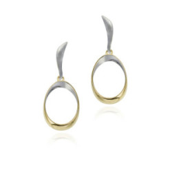 Pendientes BUBBLE de Plata. Baño de Oro 18k