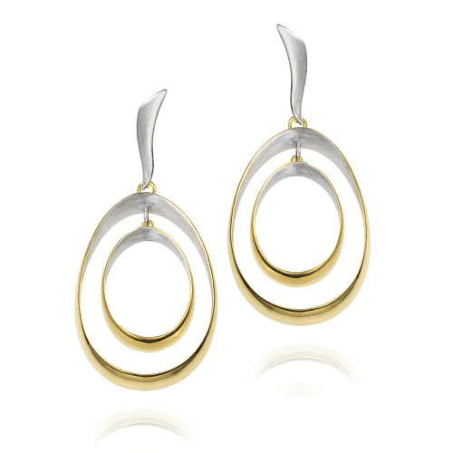 Pendientes BUBBLE de Plata. Baño de Oro 18k
