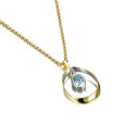 Blue topaz 18k gold vermeil silver pendant