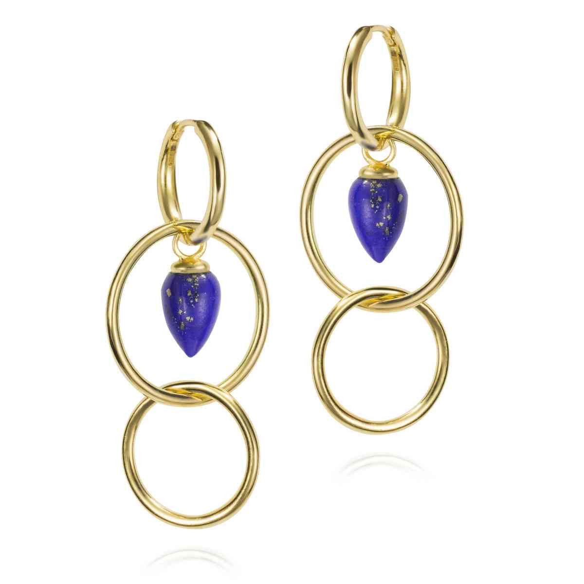 Pendientes PENDULUM de Plata. Baño de Oro 18k