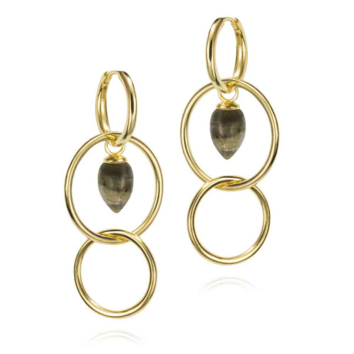 Pendientes PENDULUM de Plata. Baño de Oro 18k
