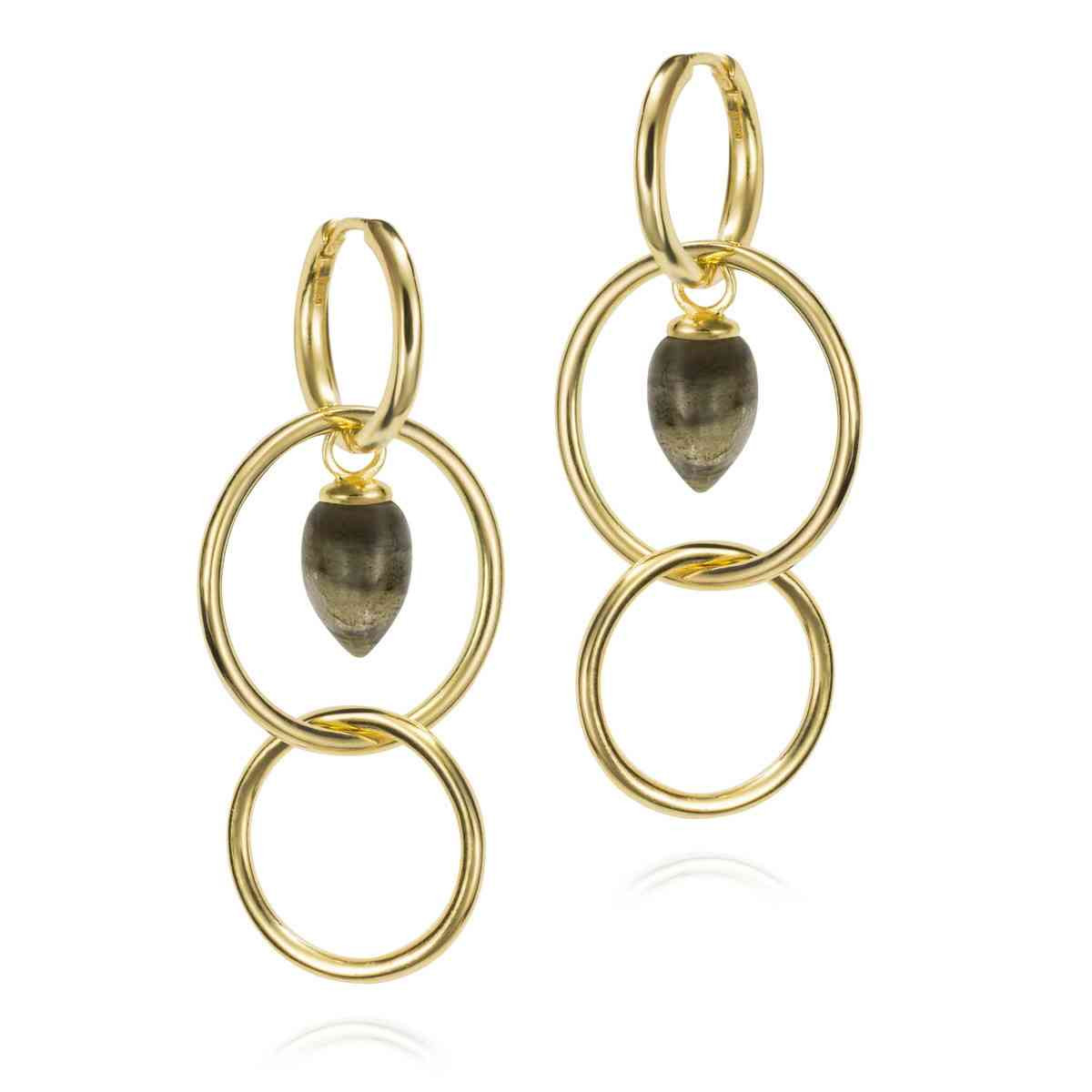 Pendientes PENDULUM de Plata. Baño de Oro 18k