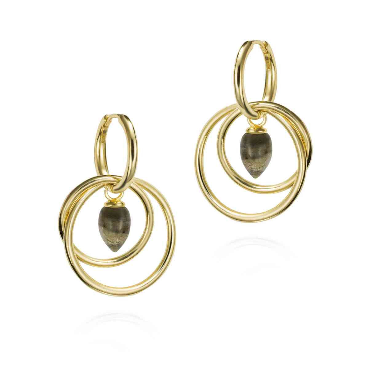 Pendientes PENDULUM de Plata. Baño de Oro 18k