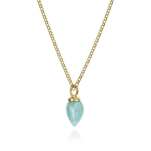 Pendant with natural amazonite in sterling silver with 18k gold vermeil