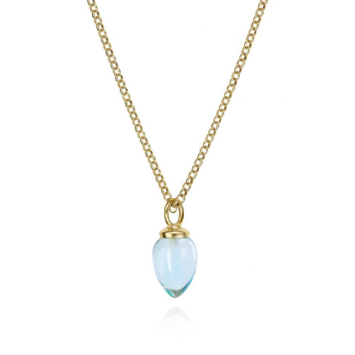 Pendant with natural blue topaz in sterling silver with 18k gold vermeil