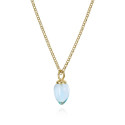 Pendant with natural blue topaz in sterling silver with 18k gold vermeil