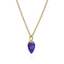 Pendant with natural lapis lazuli in sterling silver with 18k gold vermeil