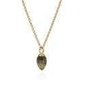 Colgante con labradorita natural en plata de ley con baño de oro de 18k