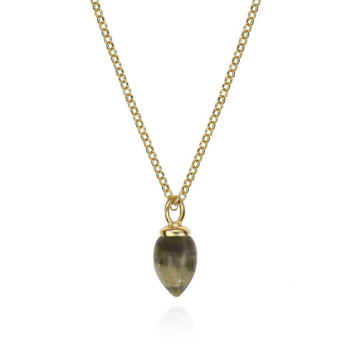 Pendant with natural labradorite in sterling silver with 18k gold vermeil