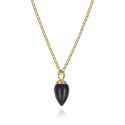 Pendant with natural black onyx in sterling silver with 18k gold vermeil