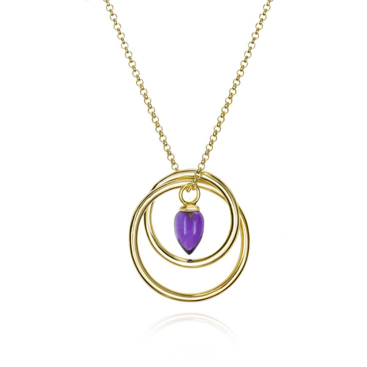 Amethyst Necklace in One Size with 18k Gold Plating