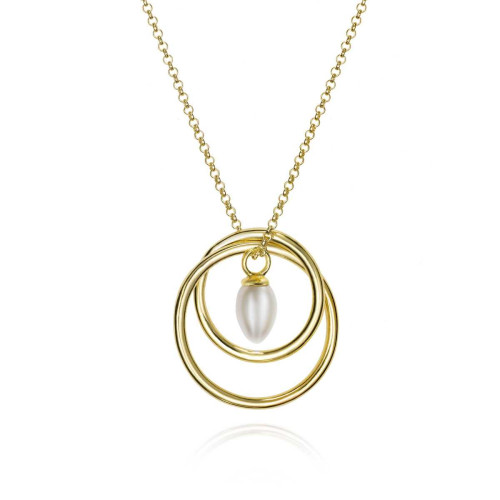 Collar PENDULUM de Plata.  Baño de Oro 18k